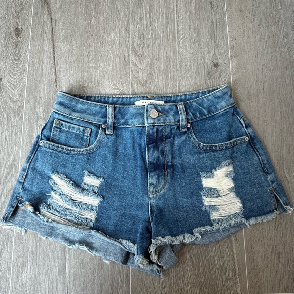 PacSun High Rise Festival Jean Shorts - Picture 1 of 3
